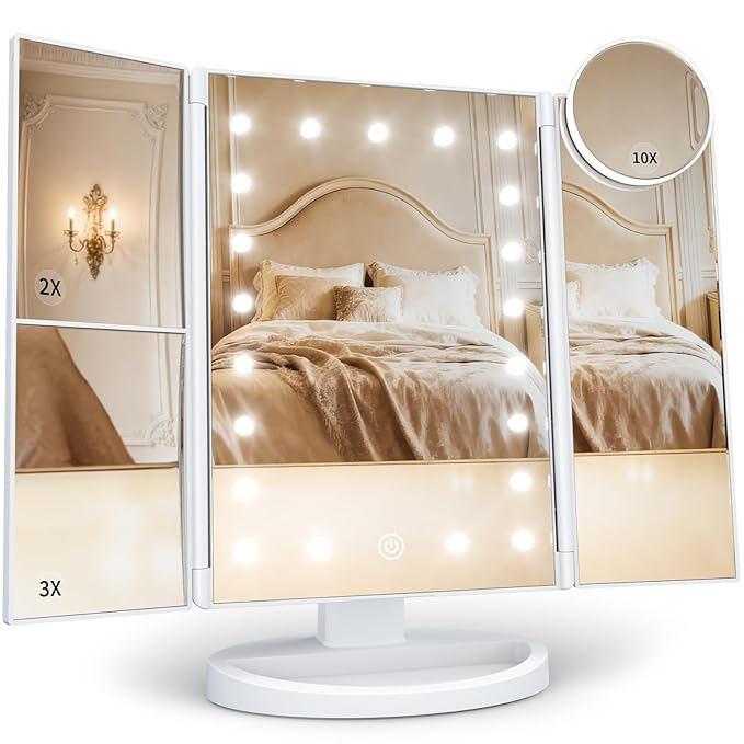 Magnifying Mirror with Light Touch Dimming