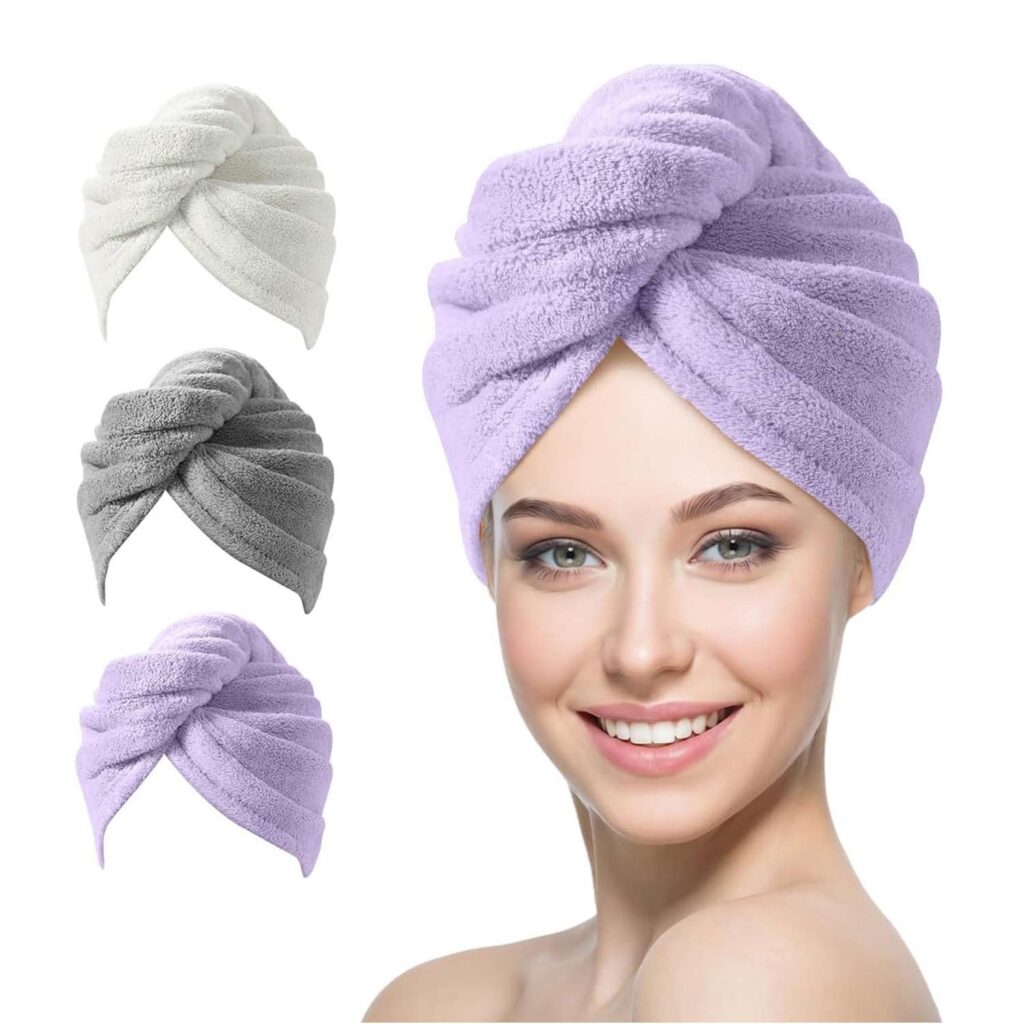 Microfiber Hair Towel Anti Hair Frizz, Fast Drying